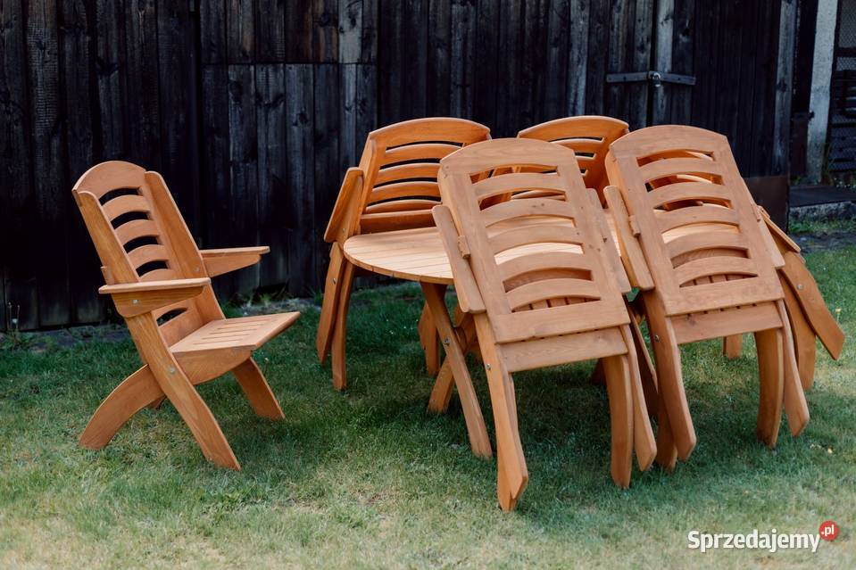 Meble ogrodowe drewniane składane typ X lamel 4 inny kolor Kalety