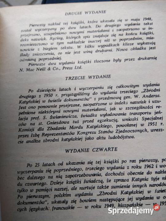 Zbrodnia katyńska książki unikatowe antykwariat mazowieckie Warszawa sprzedam