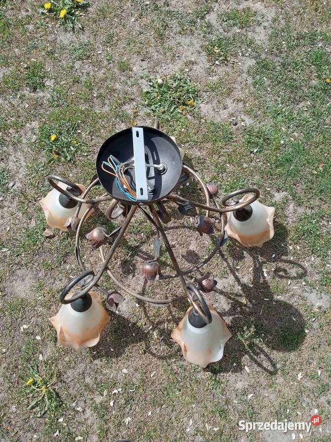 Żyrandol mosiężny 5 ramienny Brodnica