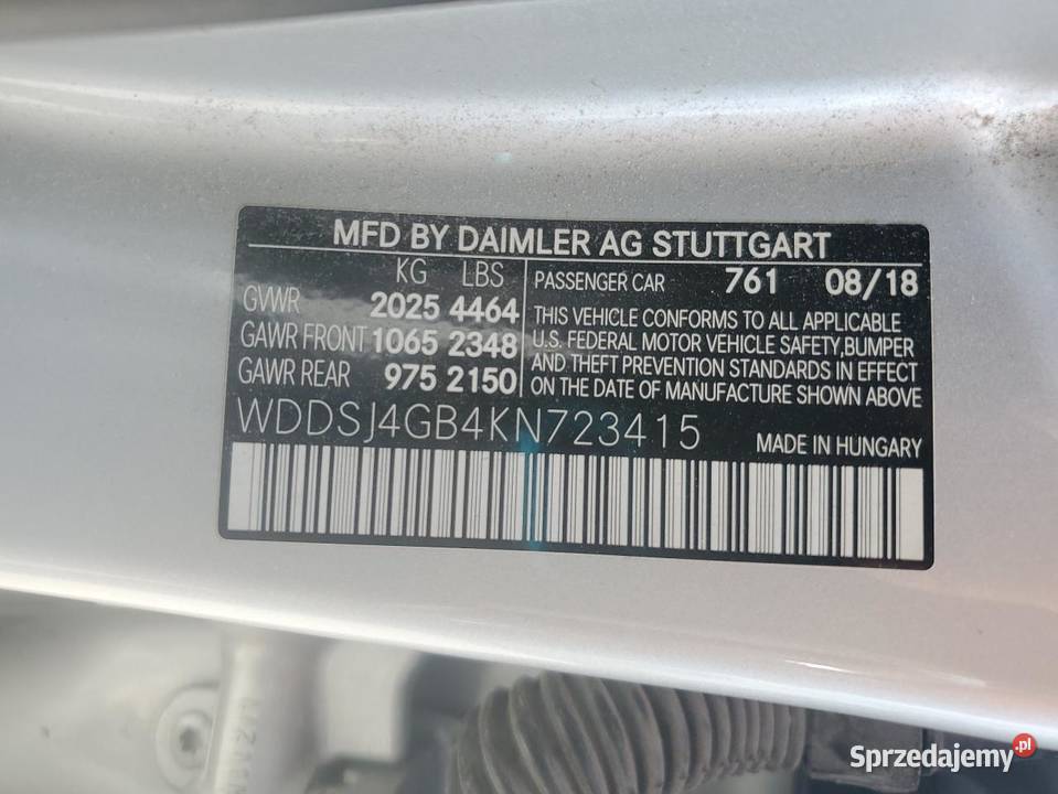 2018 MERCEDESBENZ CLA 250 4MATIC Częstochowa