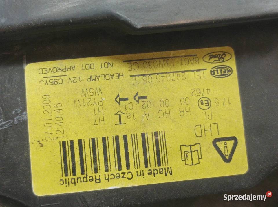 LAMPA PRZÓD LEWA EU PRZED LIFT H7 SOCZEWKA Lampy przednie
