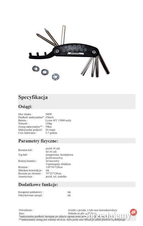 Hulajnoga Elektryczna TOMINI H06C składana małopolskie Skawina sprzedam