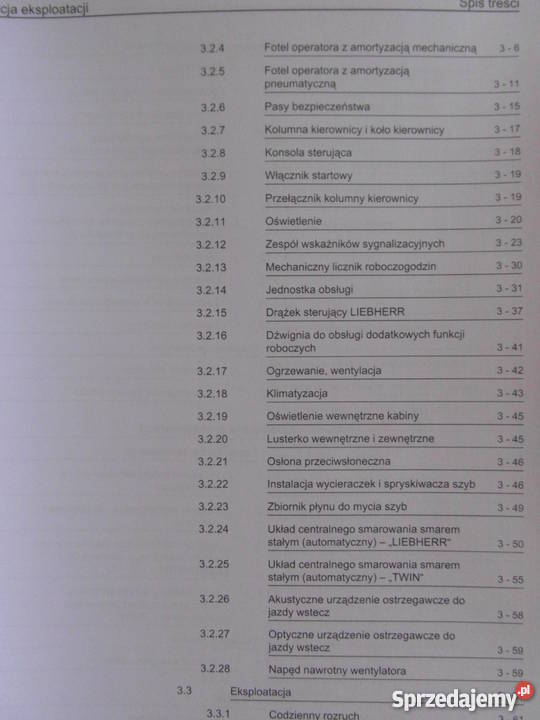 INSTRUKCJA OBSŁUGI DTR ŁADOWARKA LIEBHERR L544 i