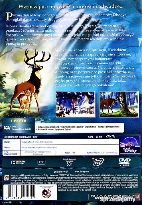 BAMBI 2 DISNEY EDYCJA SPECJALNA 1 płyta Kalisz