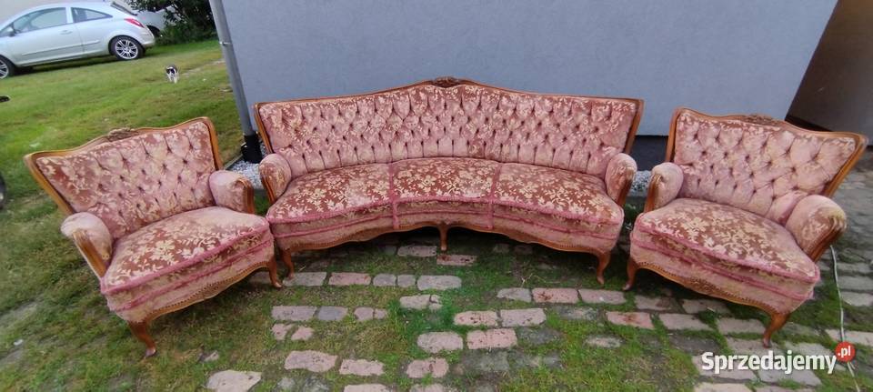 Zestaw wypoczynkowy sofa i 2 fotele w stylu tkanina Dom i Ogród Lubań