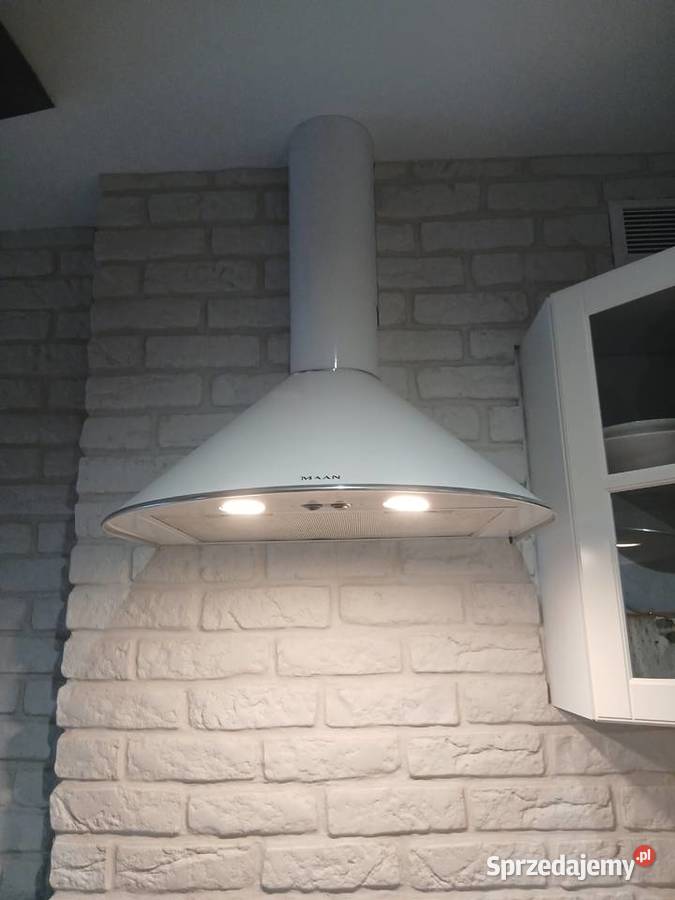 Okap kuchenny kominowy bialy zadbany Kożuchów