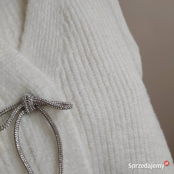 Sweter rozpinany S śmietankowy kremowy kardigan Koszalin