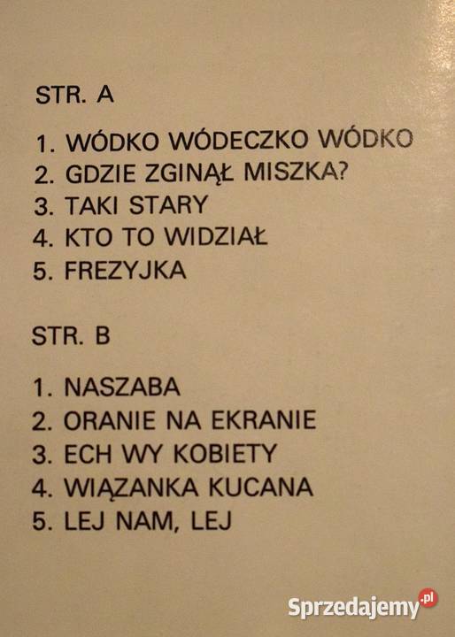 Muzyka Ludowa Wódko wódeczko wódko Stanisław kaseta Chełmno