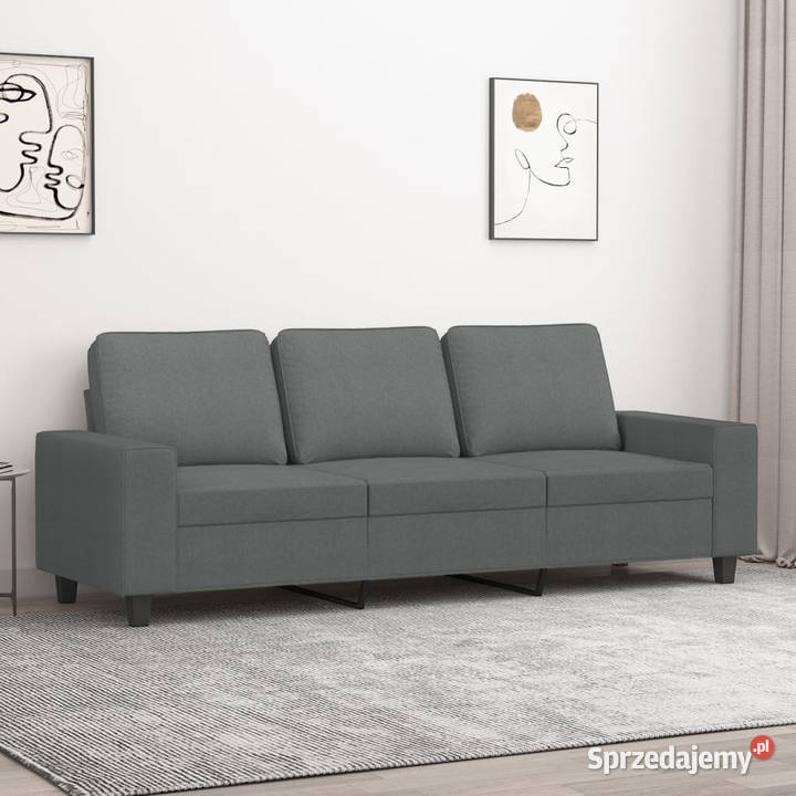 Sofa 3osobowa ciemnoszara 180 tapicerowana Warszawa