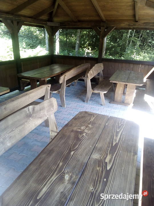 Meble ogrodowe drewniane solidne Bodzentyn
