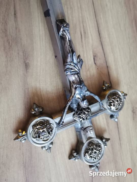 Stary przedwojenny duży Krzyż Krucyfiks Pasyjka śląskie Siemianowice Śląskie