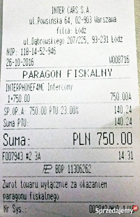 Interkoom motocyklowy nie używany rozpakowany Łódź