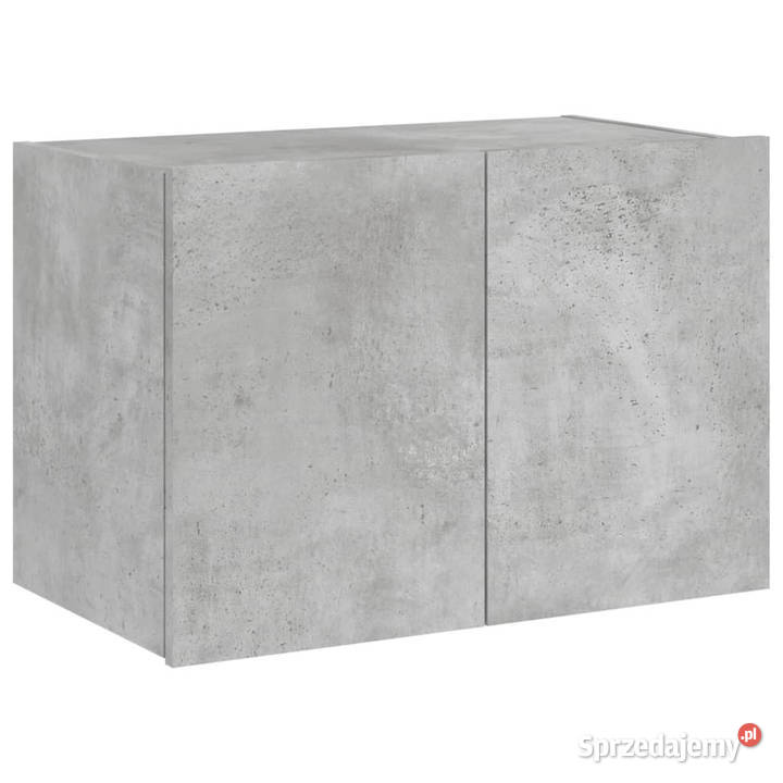 Ścienna szafka TV z LED szarość betonu 60x35x41 RTV Warszawa