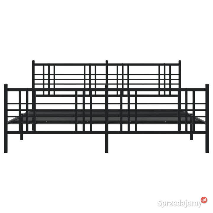 Łóżko Metalowe Czarne Rama Łóżka Ze Stelażem 90cm