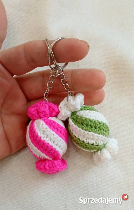 Cukierki wykonane na szydełku breloki zawieszki Łask