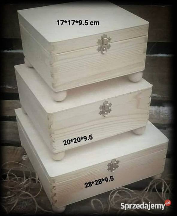 Zestaw 3 szkatułek drewnianych Skawica