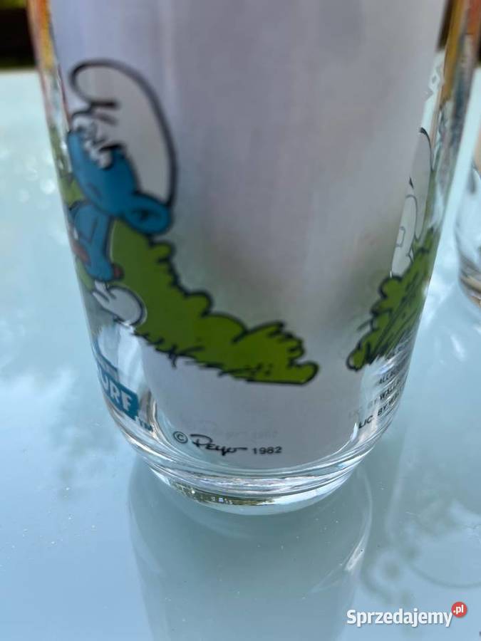 Szklanki wysokie retro Smerfy Smurfs śląskie Mysłowice