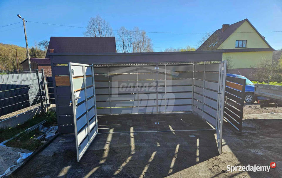 Wiata śmietnikowa 4x21m Antracyt jasny orzech Sopot