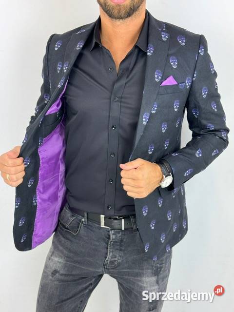 GIOVANNI PERA Marynarka męska D631 czarna w Moda i Styl Ostrów Wielkopolski