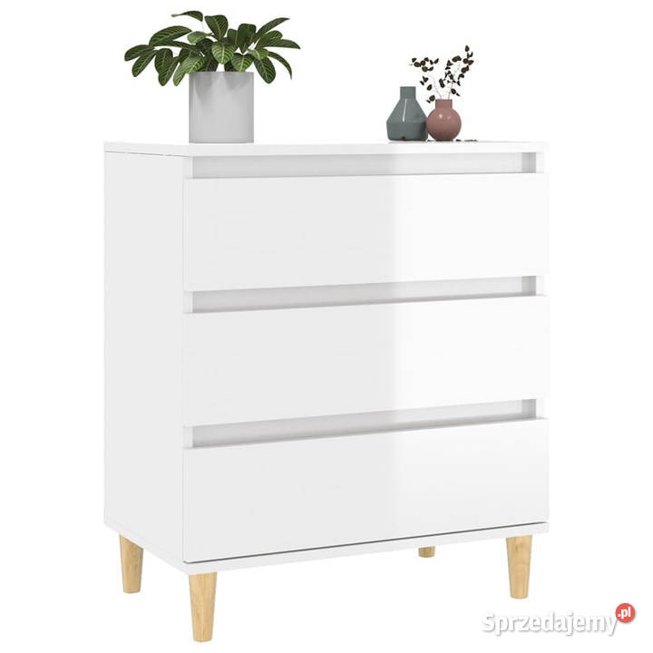 Komoda biała z połyskiem 60x35x70 materiał Warszawa sprzedam