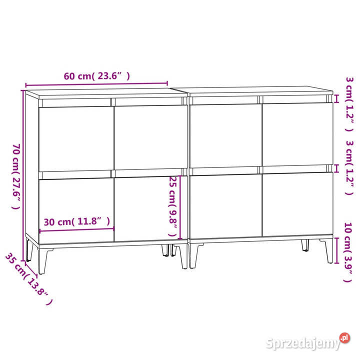 Komody 2 szarość betonu 60x35x70 WM3185763 Warszawa sprzedam