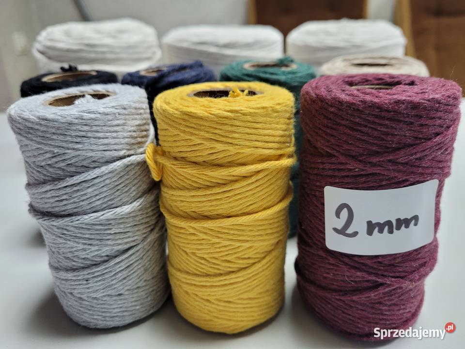 Sznurek do makramy bawełniany 2mm3mm5mm Różne Myślenice sprzedam