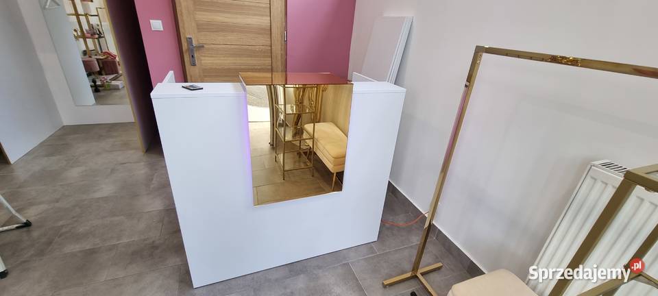 Lada recepcyjna Recepcja Loko Gold Złote Lustro Będzin