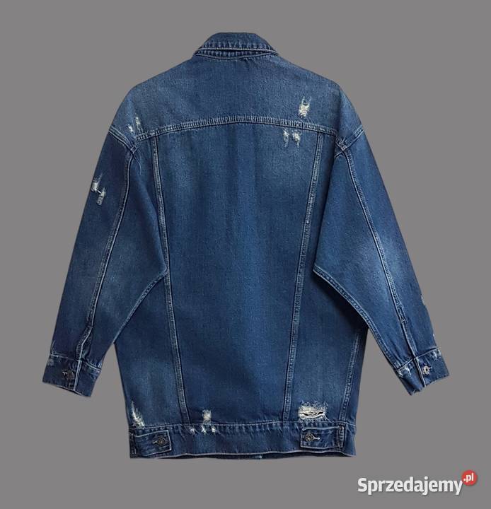 Damska długa kurtka jeansowa katana granatowa Wiosenna/Jesienna  małopolskie Chrzanów sprzedam