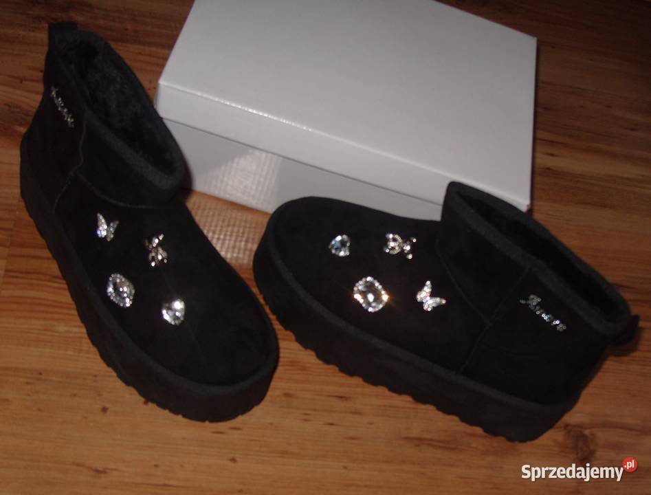 krótkie kozaczki śniegowce z cyrkoniowymi Rawicz