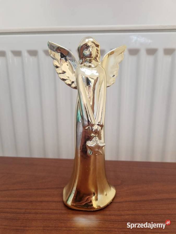Anioł ceramiczny złoty figurka Lublin