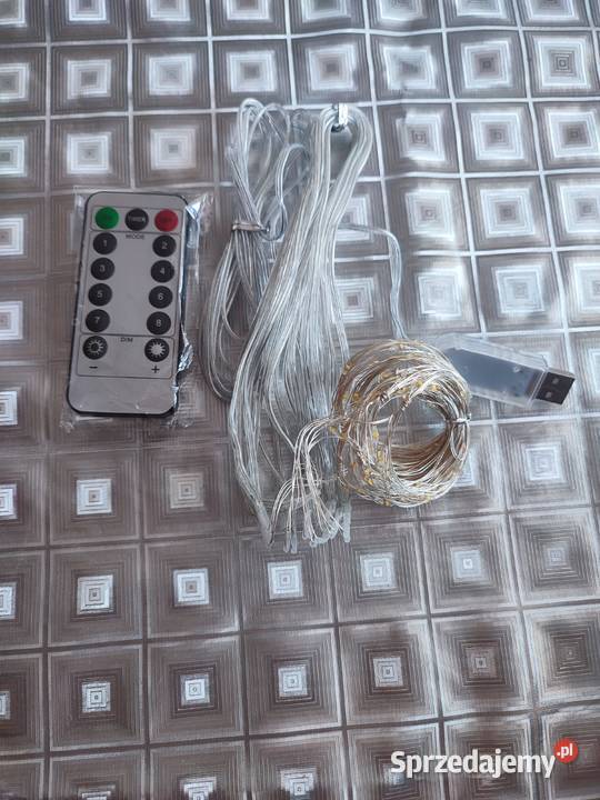 Nowa kurtyna Led USB z pilotem kolor ciepły Girlandy świetlne