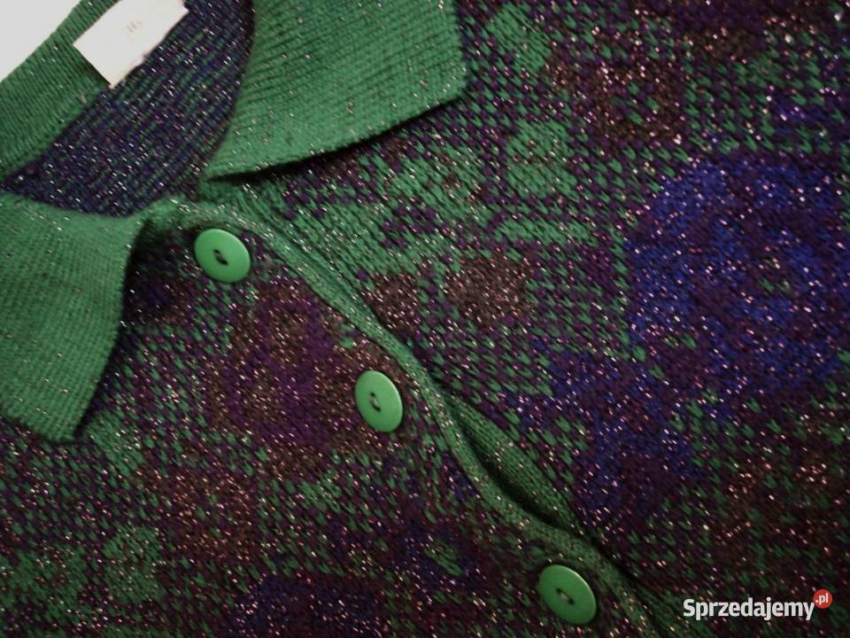 Ciepły Sweter Wzorzysty kwiaty 36 38 vintage kolorowy Nowy Sącz