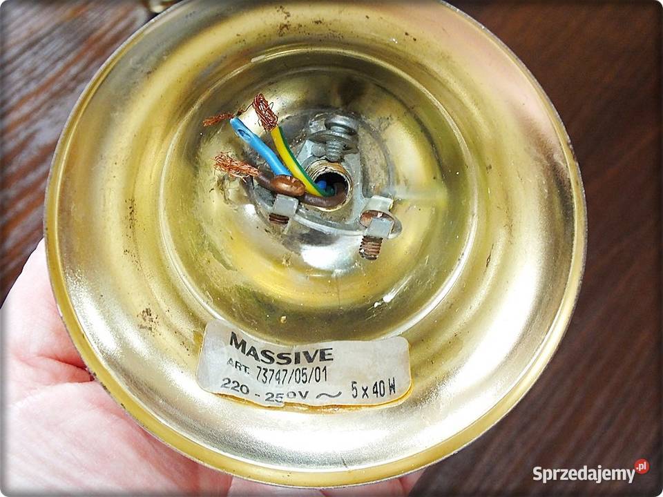 Złoty Żyrandol 5 ramienny Tulipany Lampa wisząca Żary sprzedam