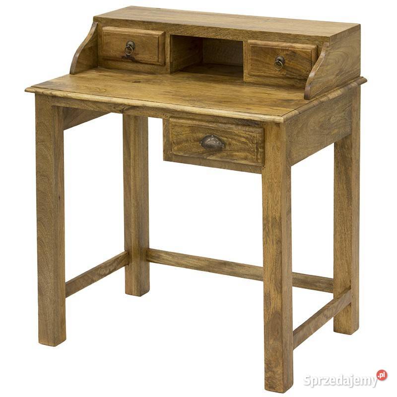 Drewniane indyjskie małe biurko sekretarzyk mango
