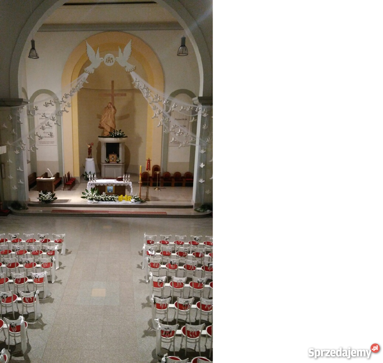 Duże gołebie 3d z hostią dekoracja Pierwsza wielkopolskie Dobrzyca