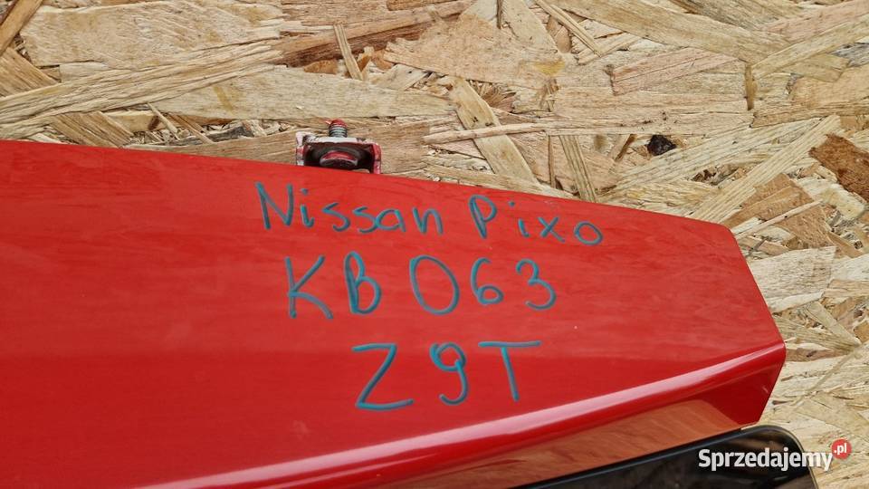 NISSAN PIXO Z9T KLAPA BAGAŻNIKA KLAPA TYŁ Klapy bagażnika Słowikowo