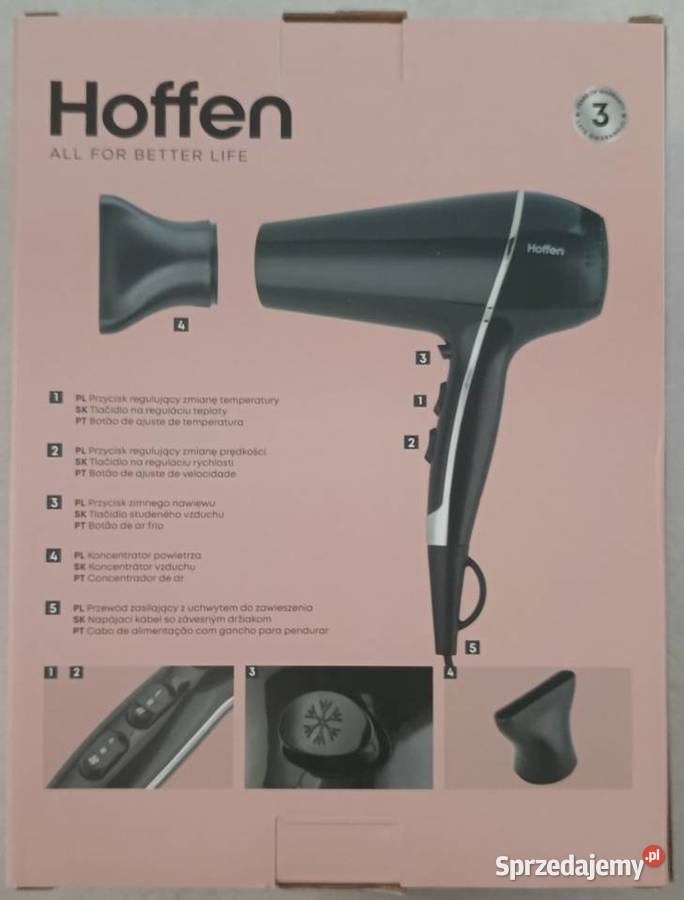 HOFFEN HD6056 suszarka do włosów 18002100 W NOWA Pozostałe Ełk