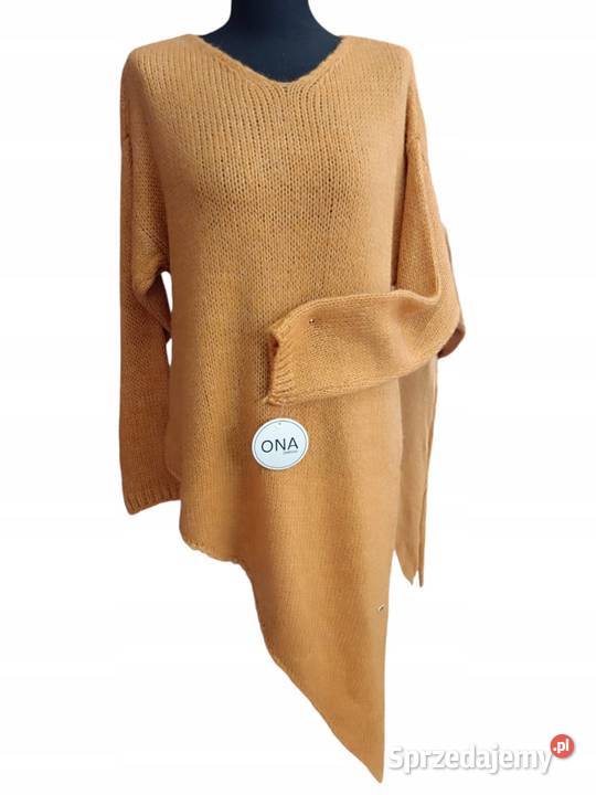 Sweter ciepły puszysty ASYMETRYCZNY biust 110 Pątnów sprzedam