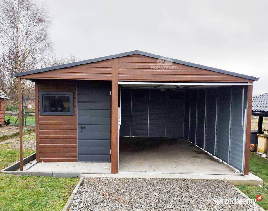 GARAŻ BLASZANY 5m x 6m DWUSPAD BRAMA UCHYLNA Gdańsk