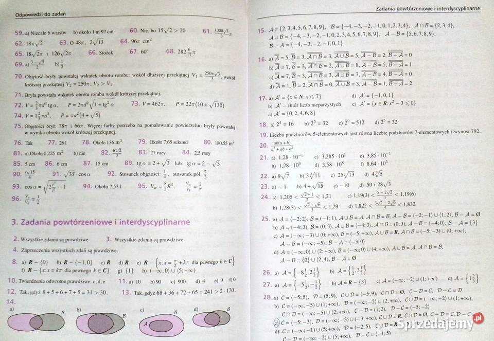 Matematyka 3 Zbiór zadań Zakres podstawowy M lubelskie Chełm