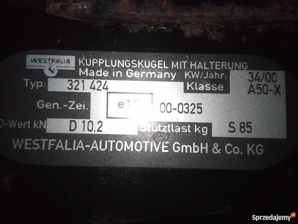 Hak holowniczy WESTFALIA Volkswagen Passat B5 B5 Części samochodowe Jastrząb