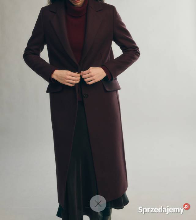 Maxi długi płaszcz 80 wełna owcza XS s m Rozmiar 36(S) Moda i Styl Gliwice