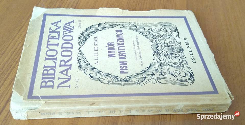 Wybór pism krytycznych Anna Luiza Herminia de miękka Gdańsk