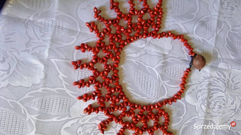 EGZOTYCZNA KOLIA RĘCZNIE WYKONANA Z NASION Piła