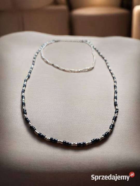 Podwójny naszyjnik z malutkich koralikow podkarpackie Sanok