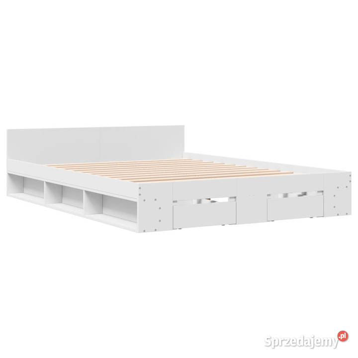 Rama łóżka z szufladami biała 140x190 WM3280762 Warszawa