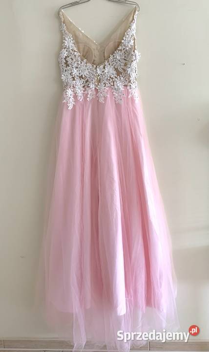 Suknia ślubna liniaA różowa cywilny druhna 44 48 sprzedam