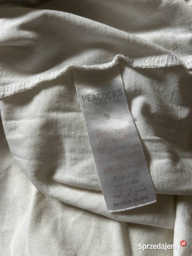 Męska biała koszulka PEACOCKS RED ALERT S OKAZJA