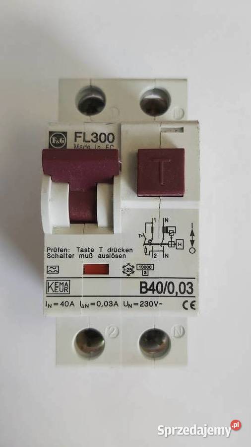 Wyłącznik różnicowonadprądowy FL300 B40003 1PN Elektryka i akcesoria
