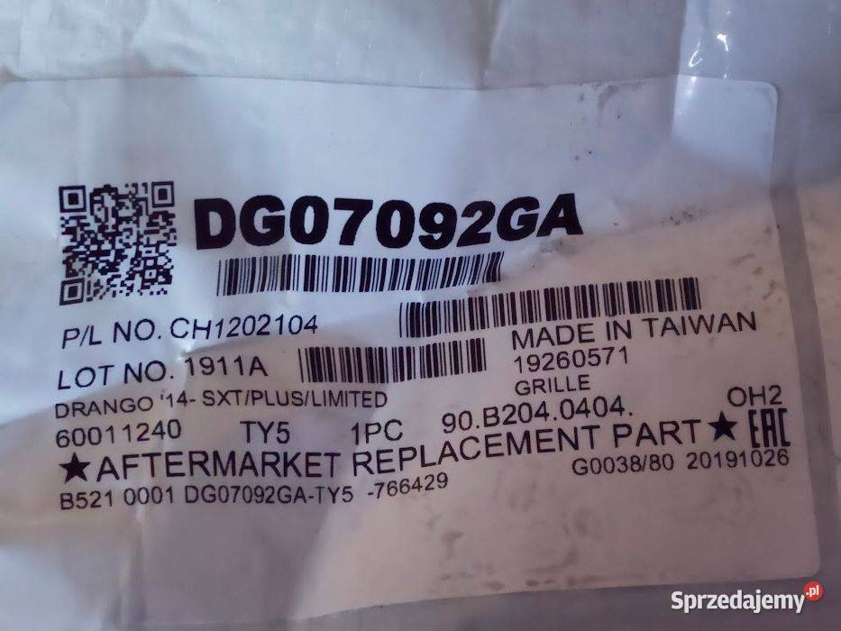 Grill Atrapa Dodge Durango 20142020 DG0709201 Pleszew